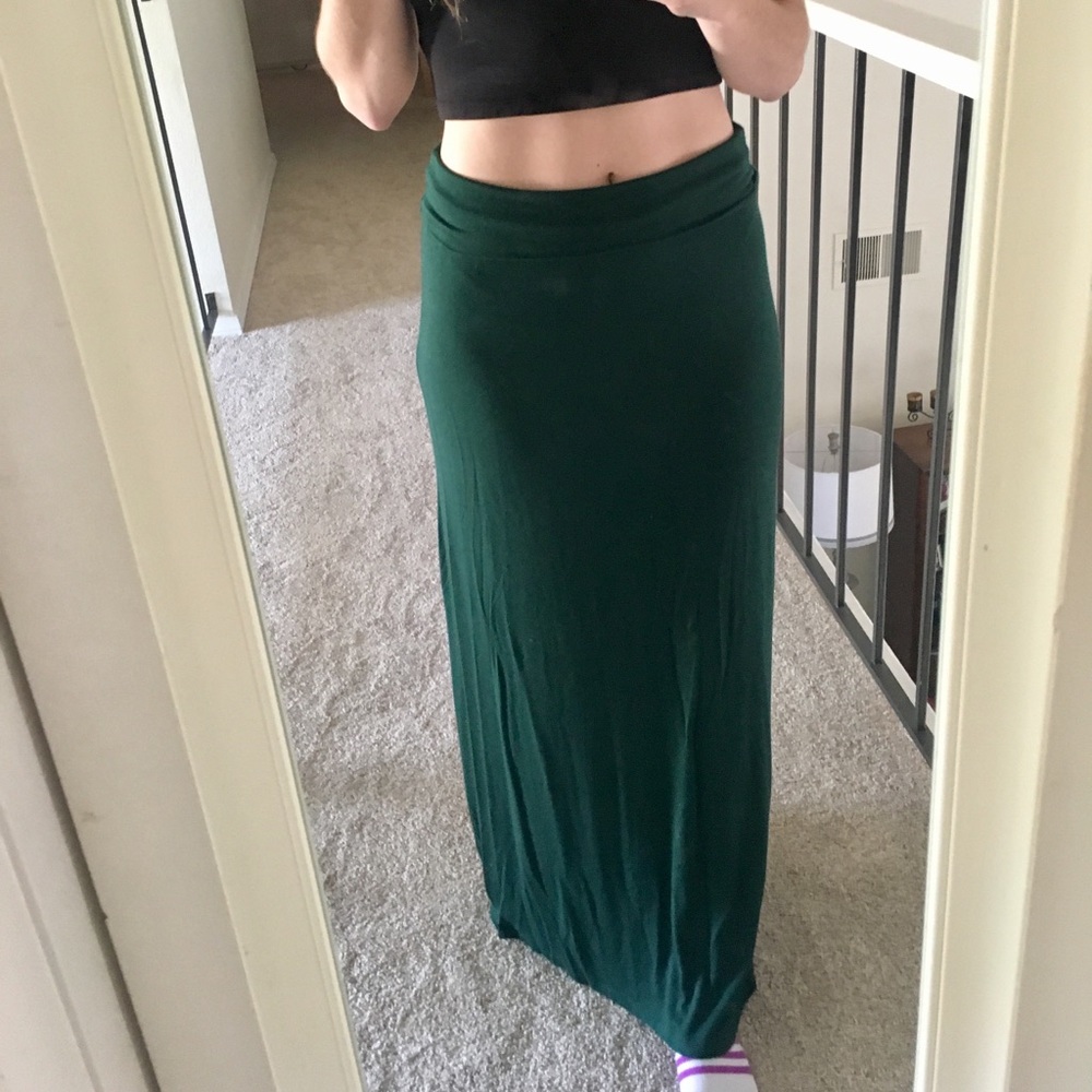 Hunter Green Maxi Skirt!